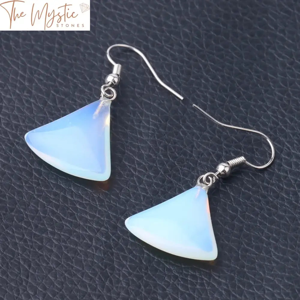 Fan-Shaped Natural Stone Earrings