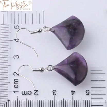 Fan-Shaped Natural Stone Earrings