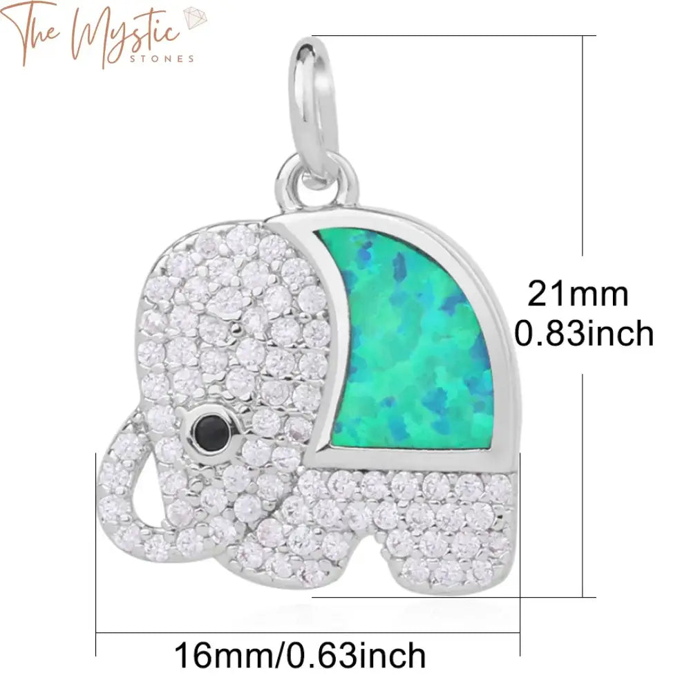 Fire Opal Elephant Charm Beads With Micro Pave Cz Crystal