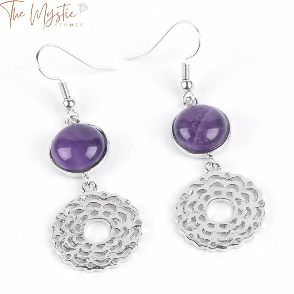 Flower Of Life Reiki Agate Earrings