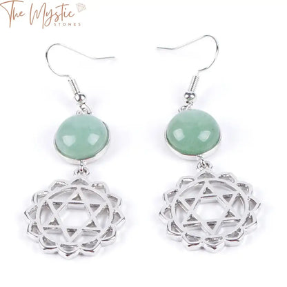 Flower Of Life Reiki Agate Earrings