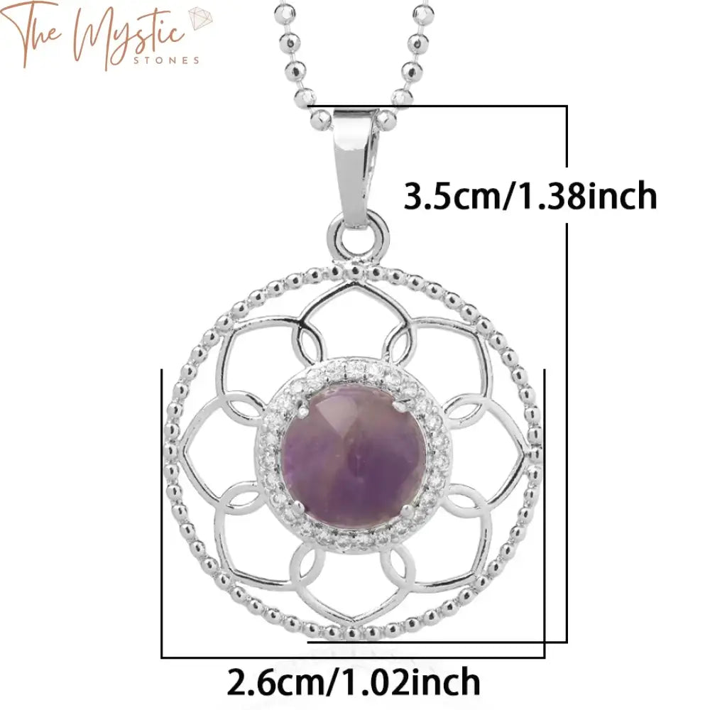 Flower Of Life Reiki Crystal Pendant Necklace