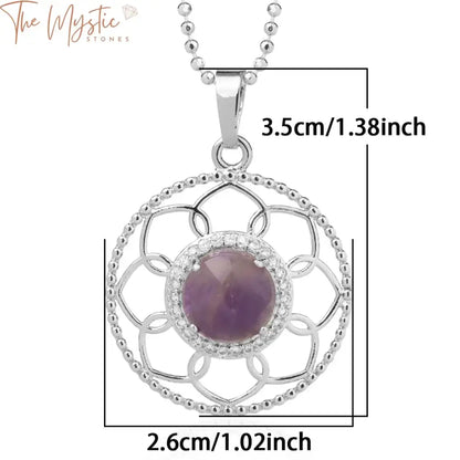 Flower Of Life Reiki Crystal Pendant Necklace