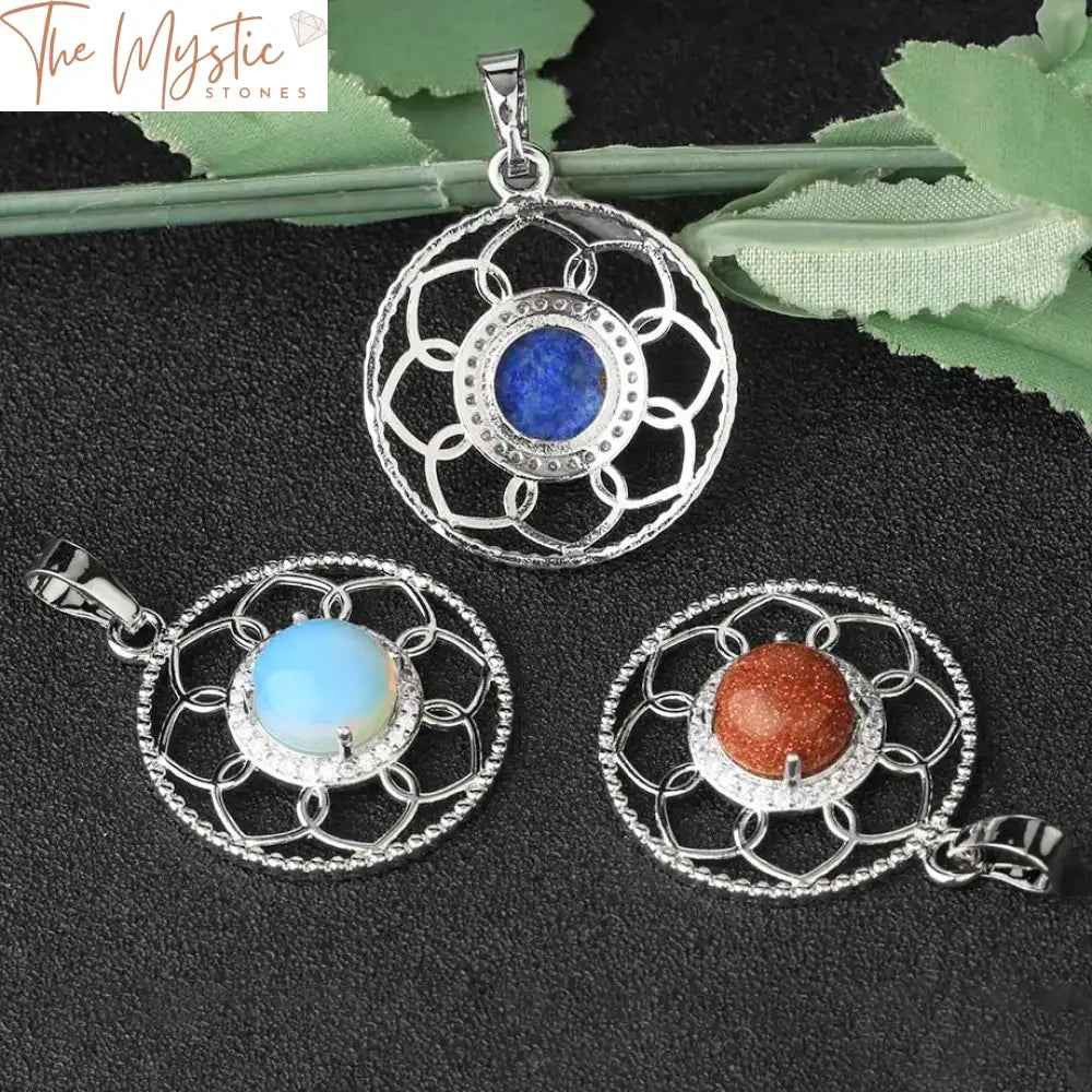 Flower Of Life Reiki Crystal Pendant Necklace