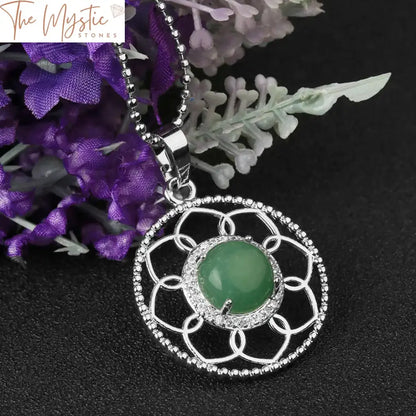 Flower Of Life Reiki Crystal Pendant Necklace