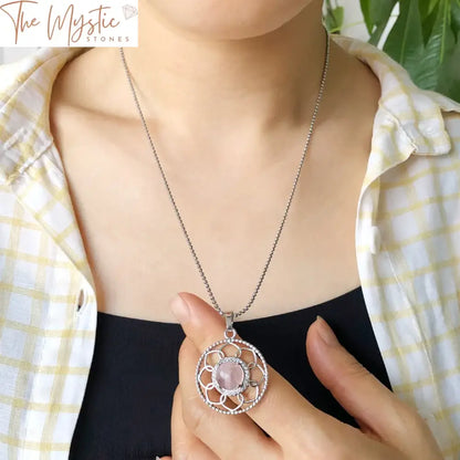 Flower Of Life Reiki Crystal Pendant Necklace