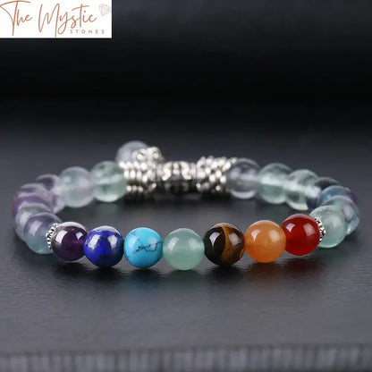 Fluorite 8Mm Beaded Chakra Bracelet