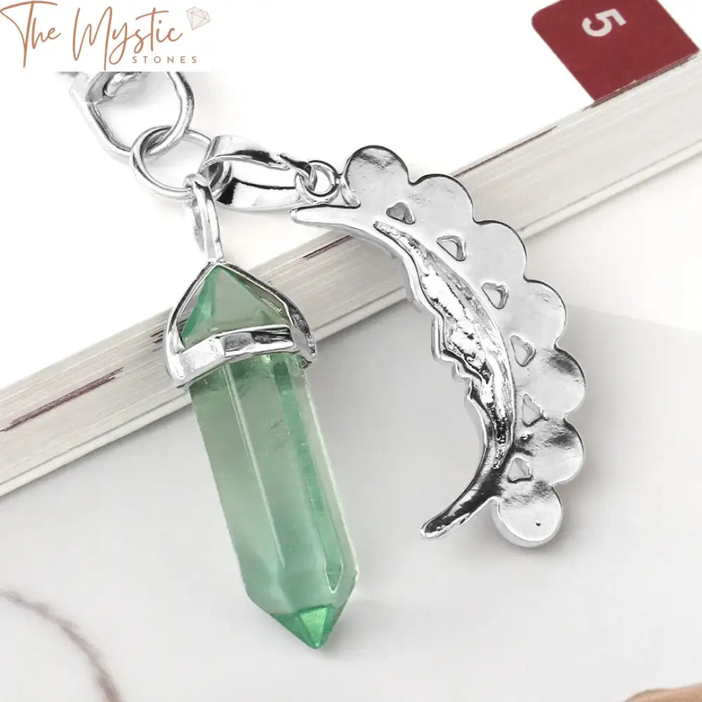 Fluorite Chakra Moon Keychain