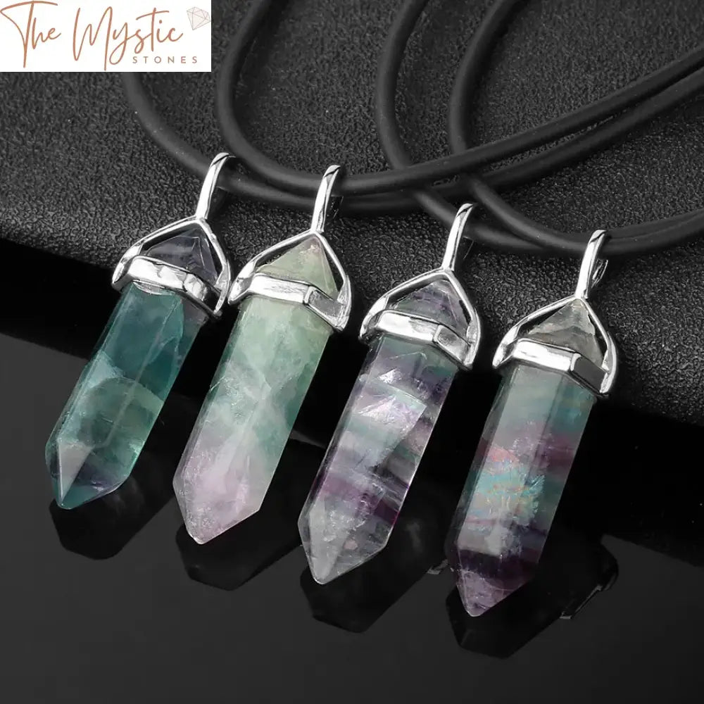 Fluorite Crystal Healing Pendant Necklace