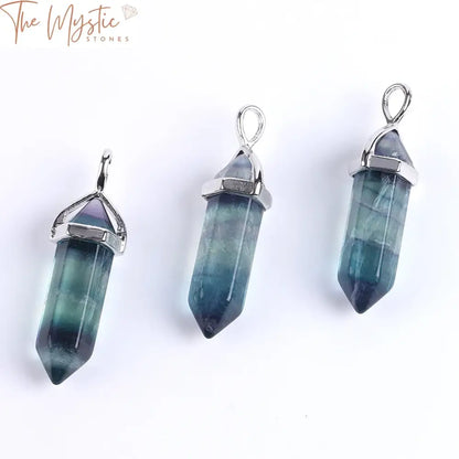 Fluorite Crystal Healing Pendant Necklace