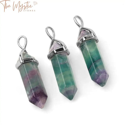 Fluorite Crystal Healing Pendant Necklace