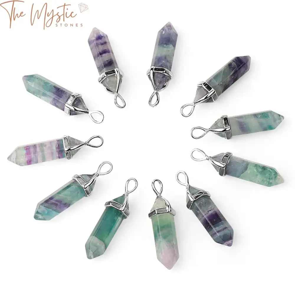 Fluorite Crystal Healing Pendant Necklace