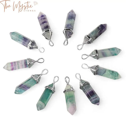 Fluorite Crystal Healing Pendant Necklace