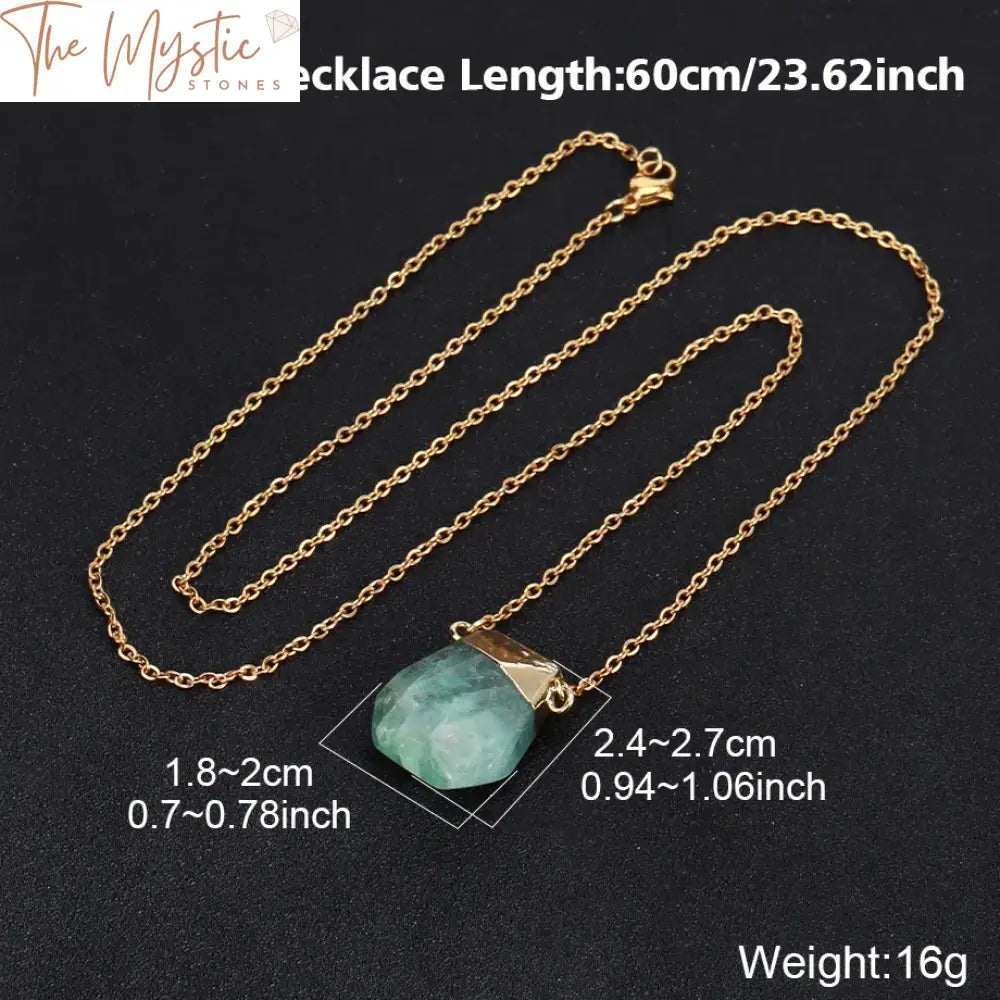 Fluorite Crystal Pendant Necklace