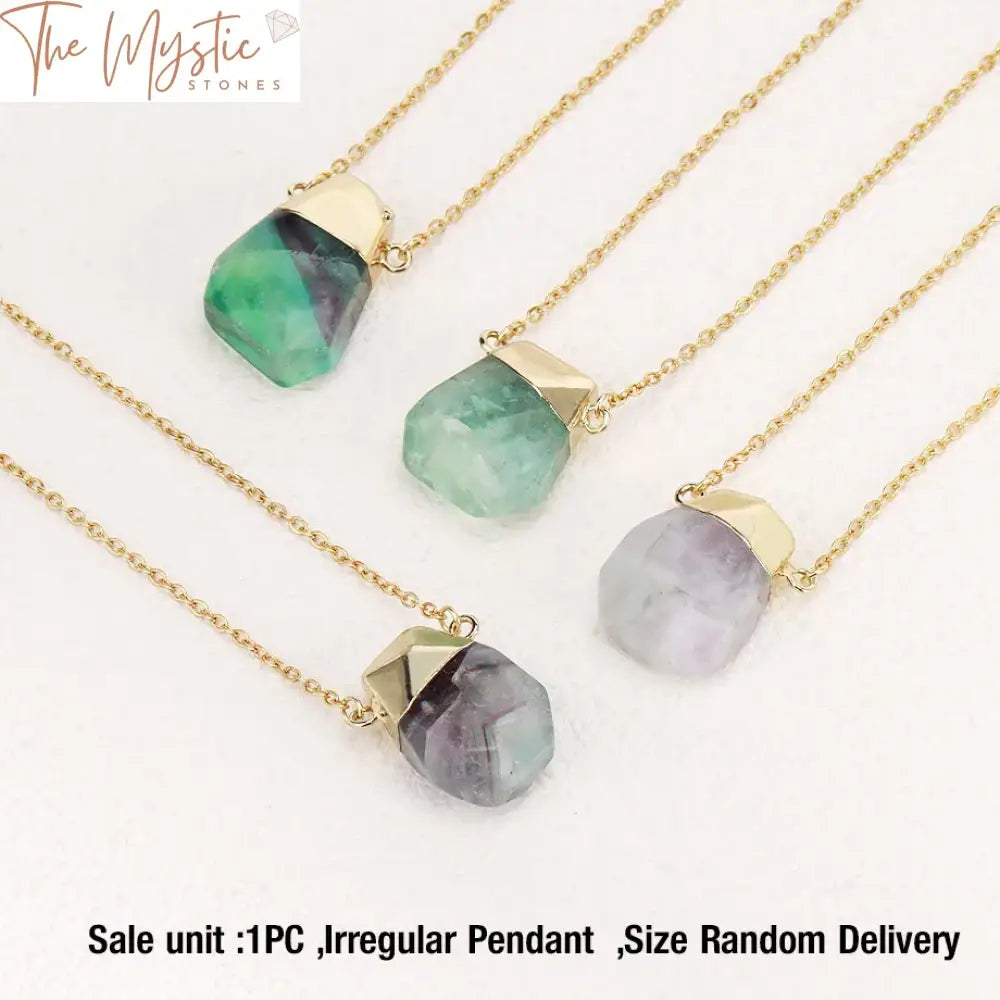 Fluorite Crystal Pendant Necklace