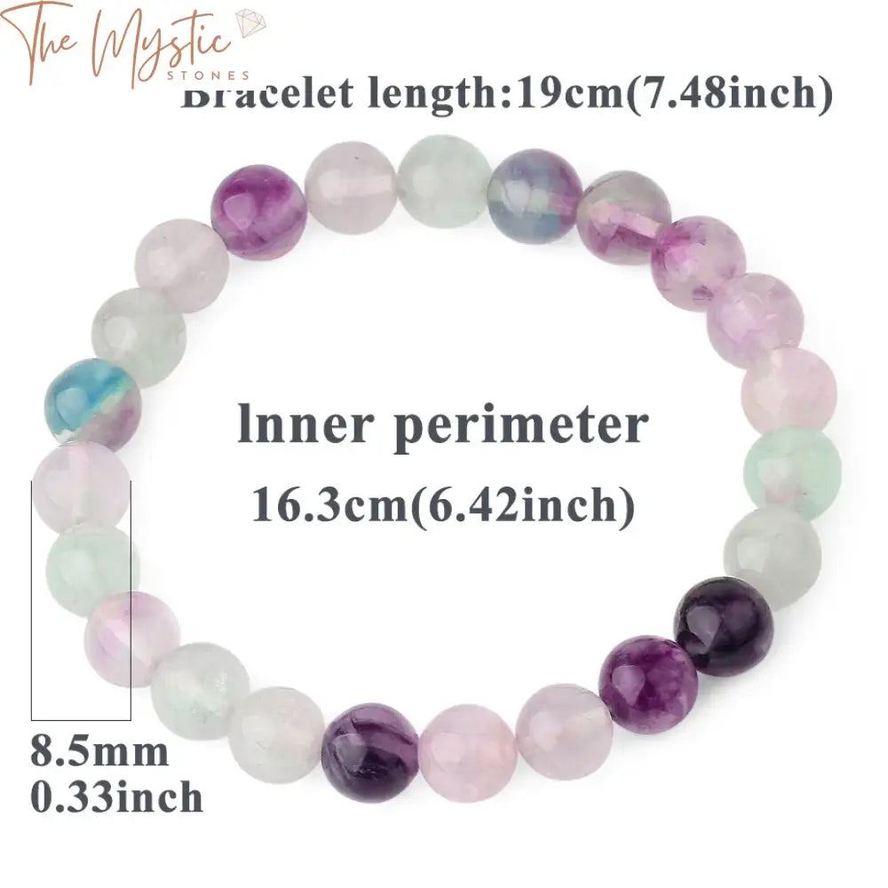 Fluorite Crystal Stretch Bracelet 8Mm