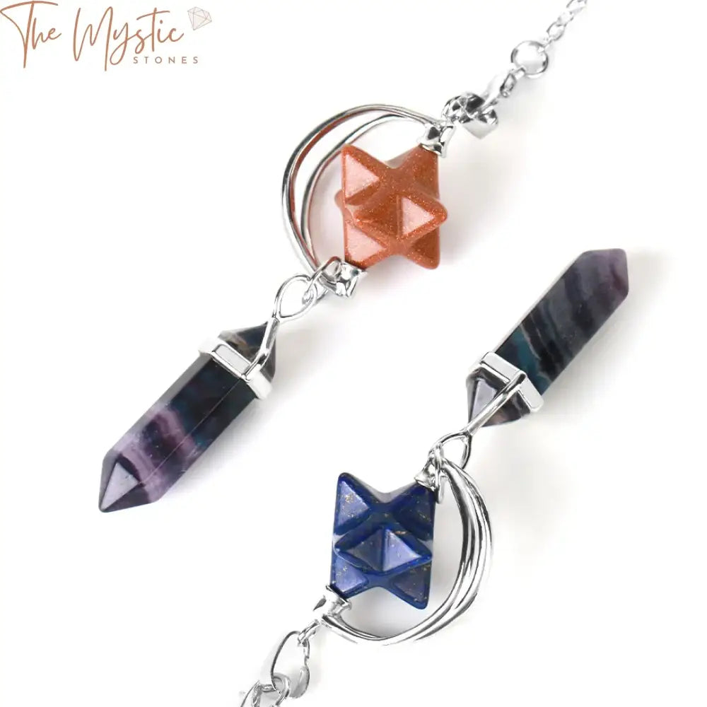 Fluorite Merkaba Hexagonal Pendulum