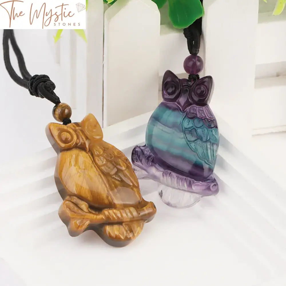 Fluorite Owl Necklace