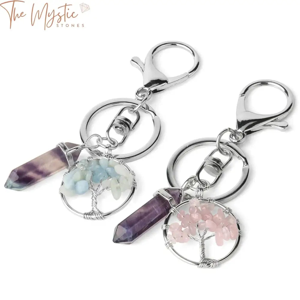 Fluorite Tree Of Life Keychain