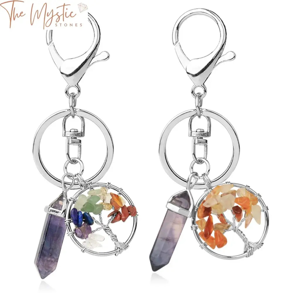 Fluorite Tree Of Life Keychain