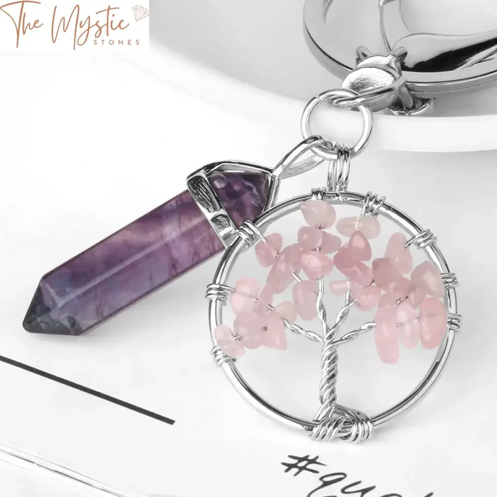 Fluorite Tree Of Life Keychain