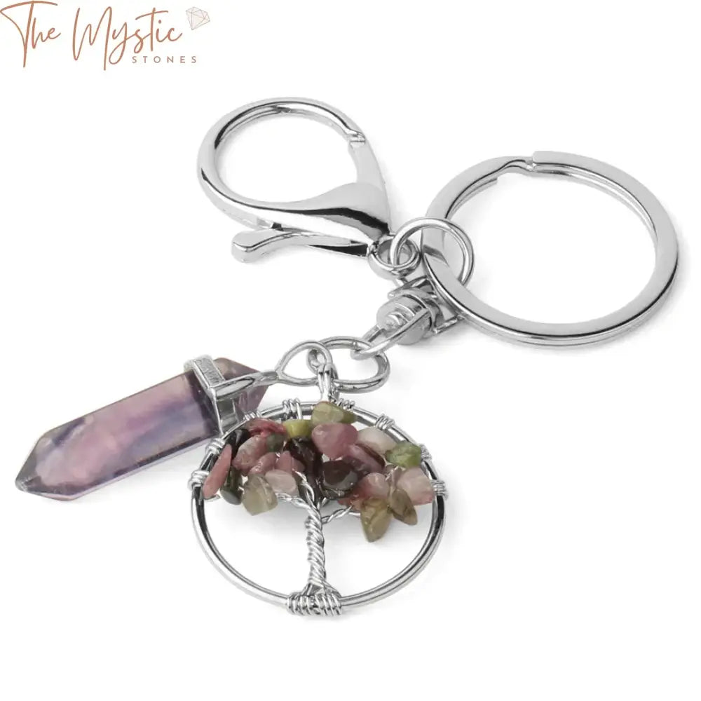 Fluorite Tree Of Life Keychain