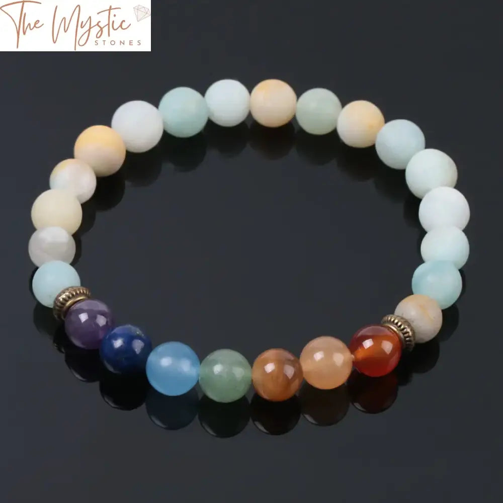 Frosted Amazonite Chakra Bracelet 8Mm