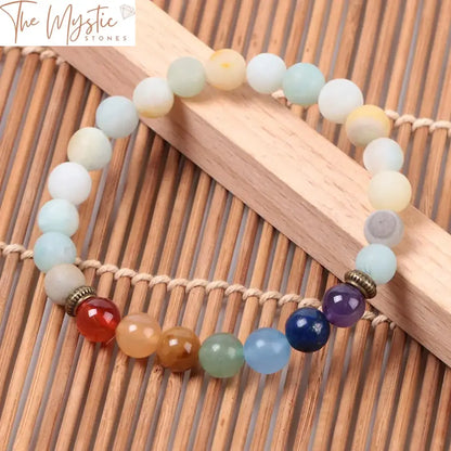 Frosted Amazonite Chakra Bracelet 8Mm