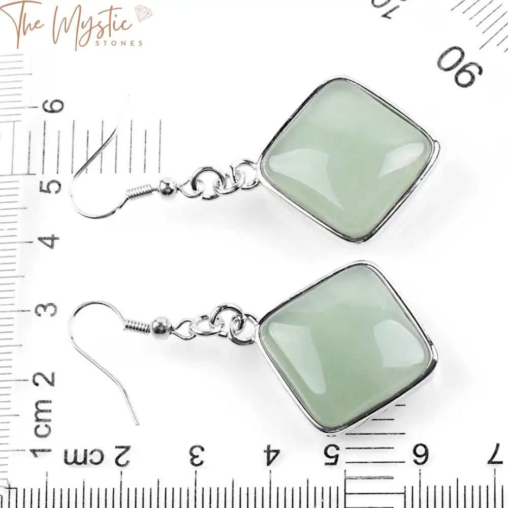 Gemstone Geometry Dangle Earrings