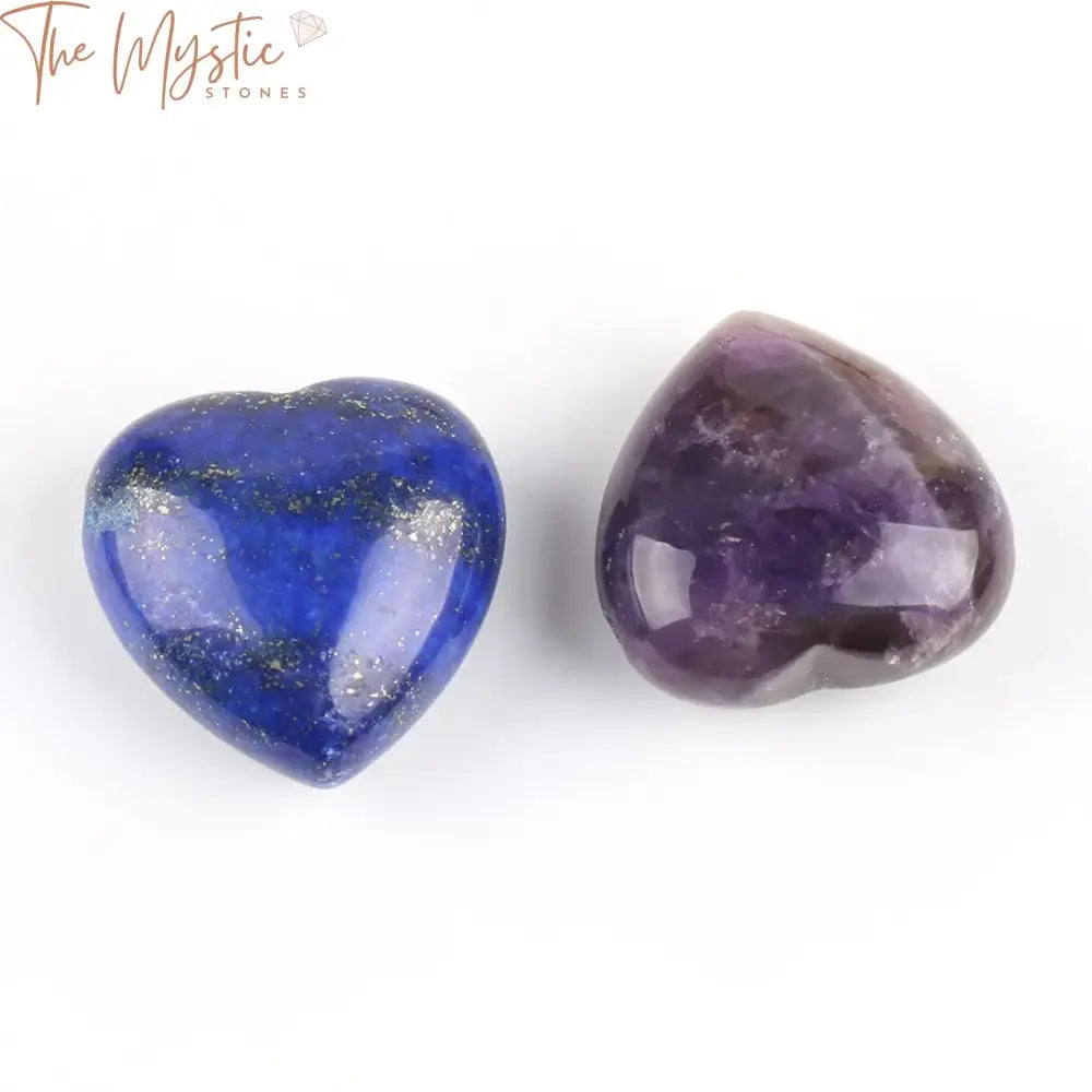 Gemstone Heart Pendants - Lapis Lazuli Tiger Eye Quartz Opal