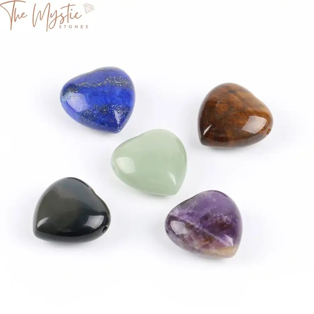 Gemstone Heart Pendants - Lapis Lazuli Tiger Eye Quartz Opal