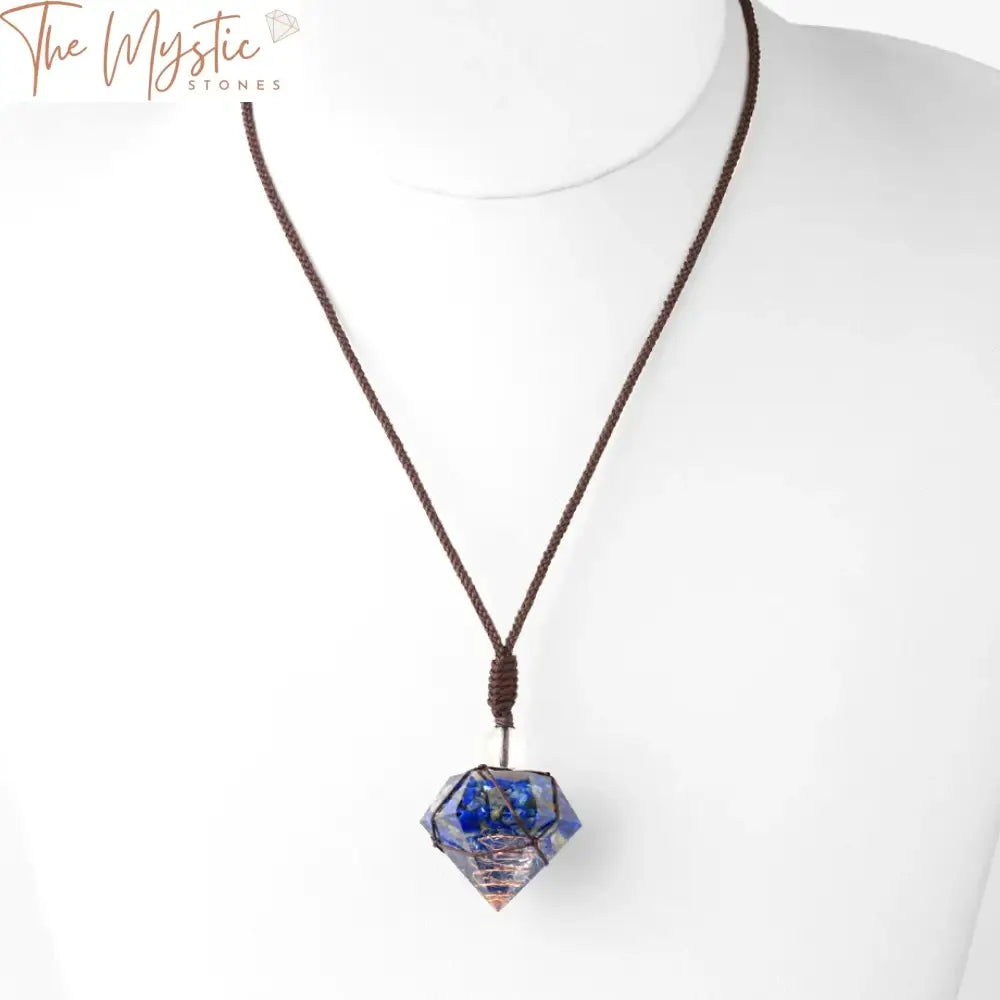 Gemstone Pyramid Pendant Necklace