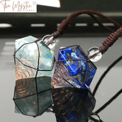 Gemstone Pyramid Pendant Necklace