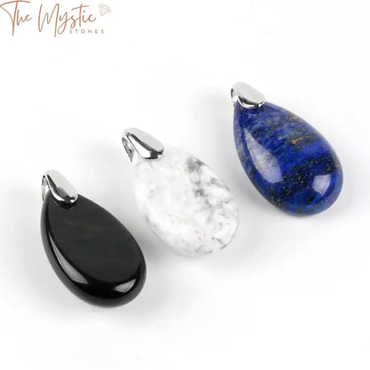 Gemstone Teardrop Pendant Necklace