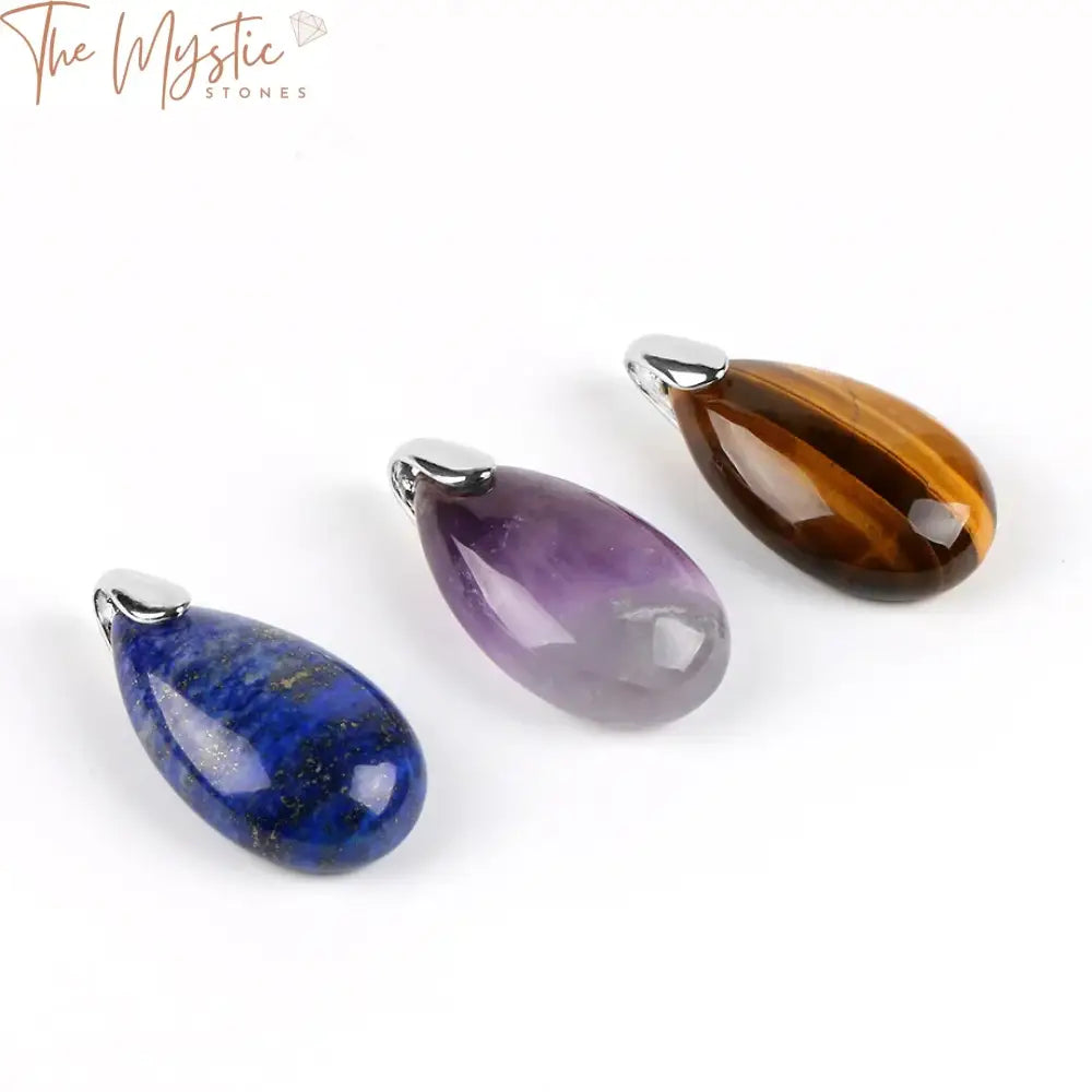 Gemstone Teardrop Pendant Necklace