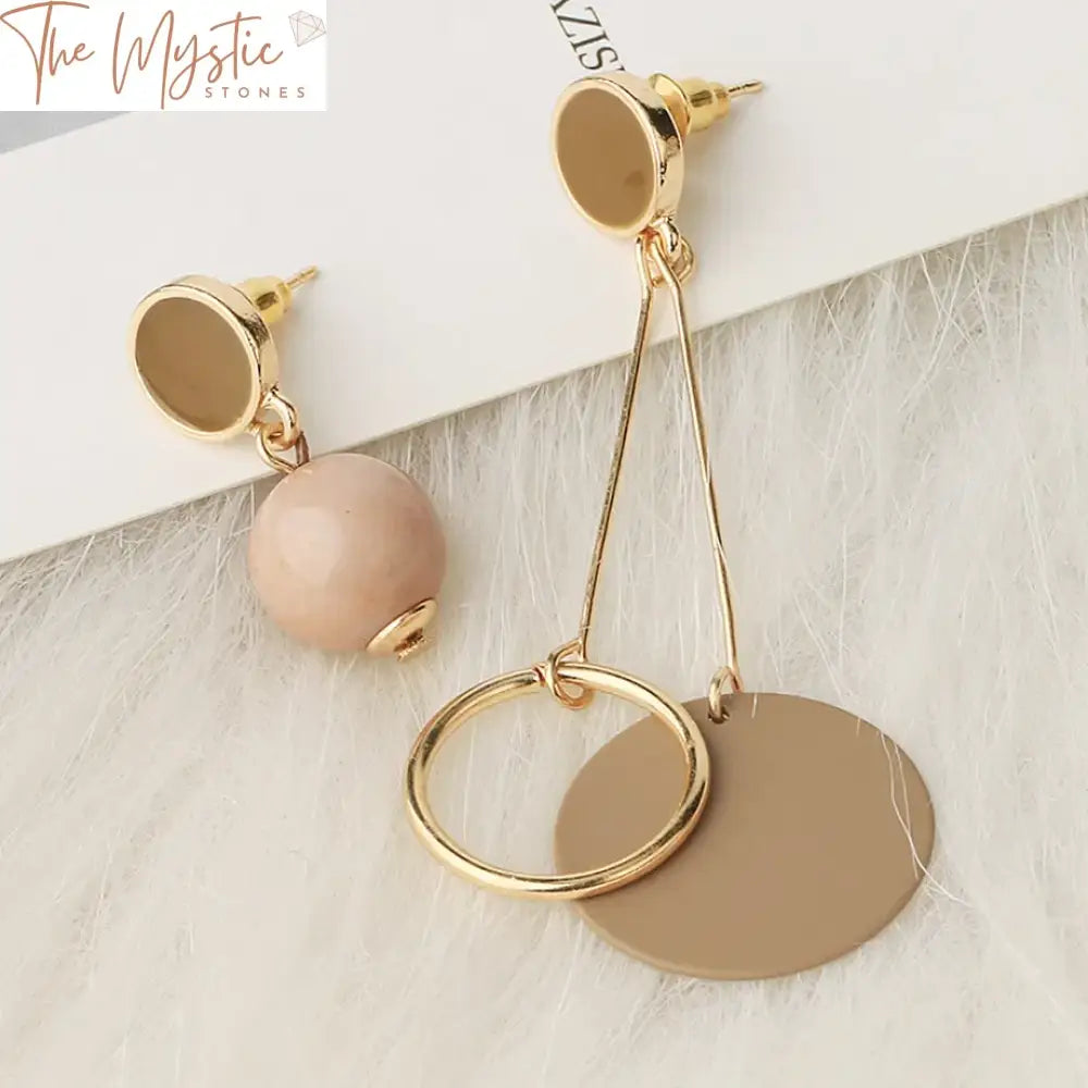 Gold Asymmetric Geometric Stud Earrings