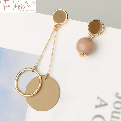 Gold Asymmetric Geometric Stud Earrings