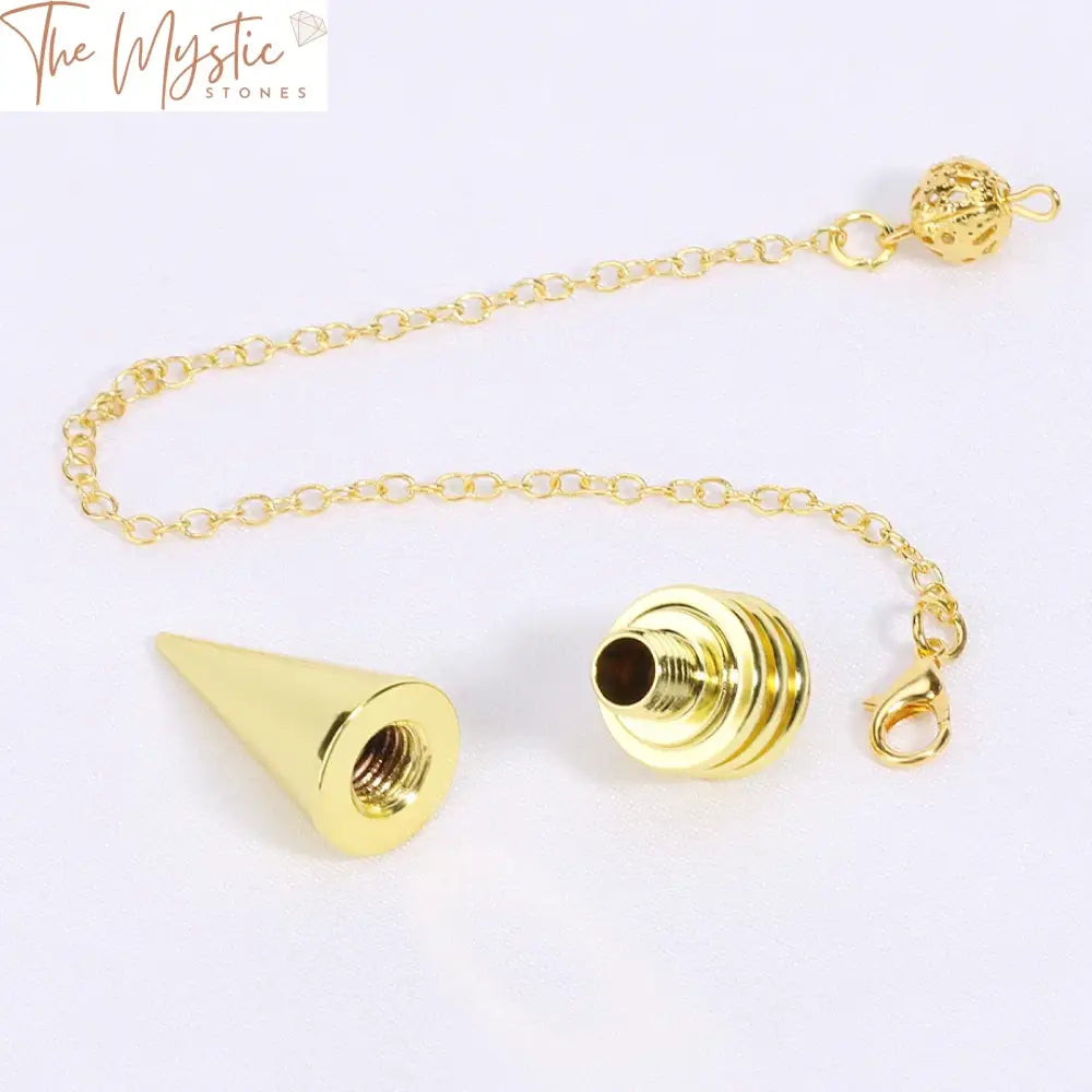 Gold Cone Metal Pendulum For Divination