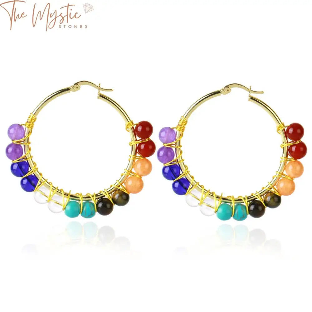 Gold-Luxe Crystal Stone Hoop Earrings