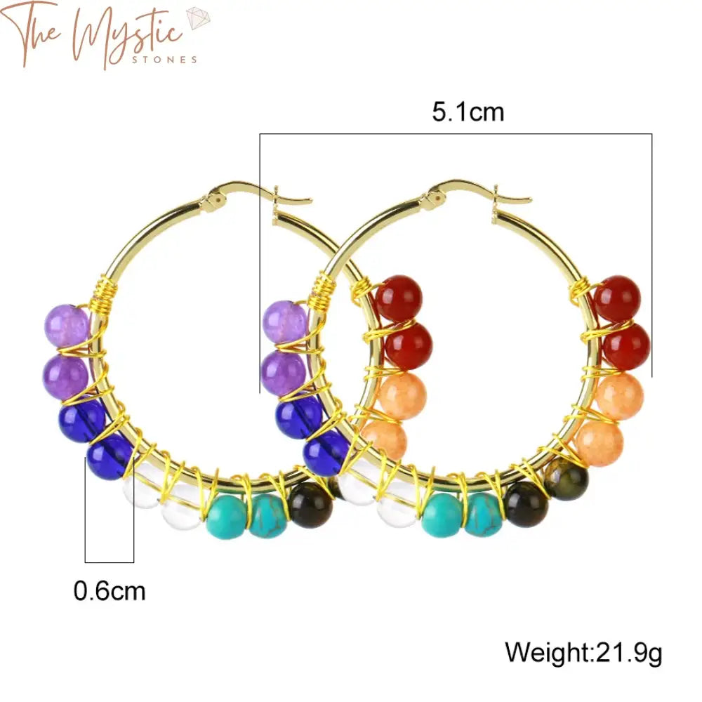 Gold-Luxe Crystal Stone Hoop Earrings