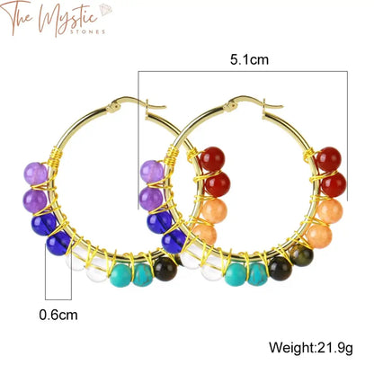 Gold-Luxe Crystal Stone Hoop Earrings