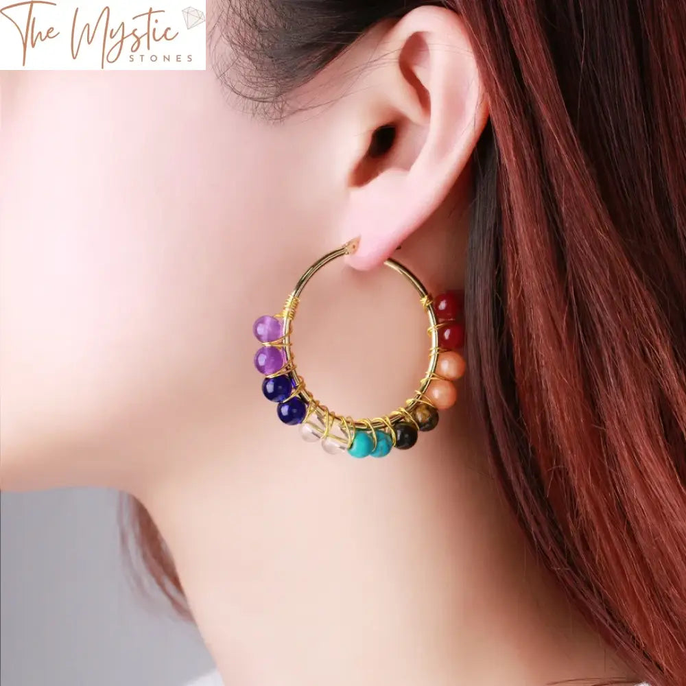 Gold-Luxe Crystal Stone Hoop Earrings