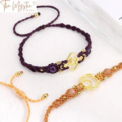 Gold Moon Chakra Crystal Bracelet