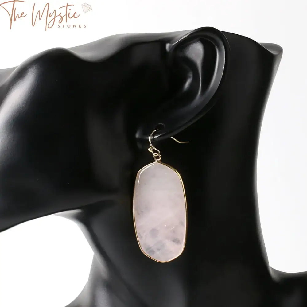 Gold Natural Stone Dangle Earrings