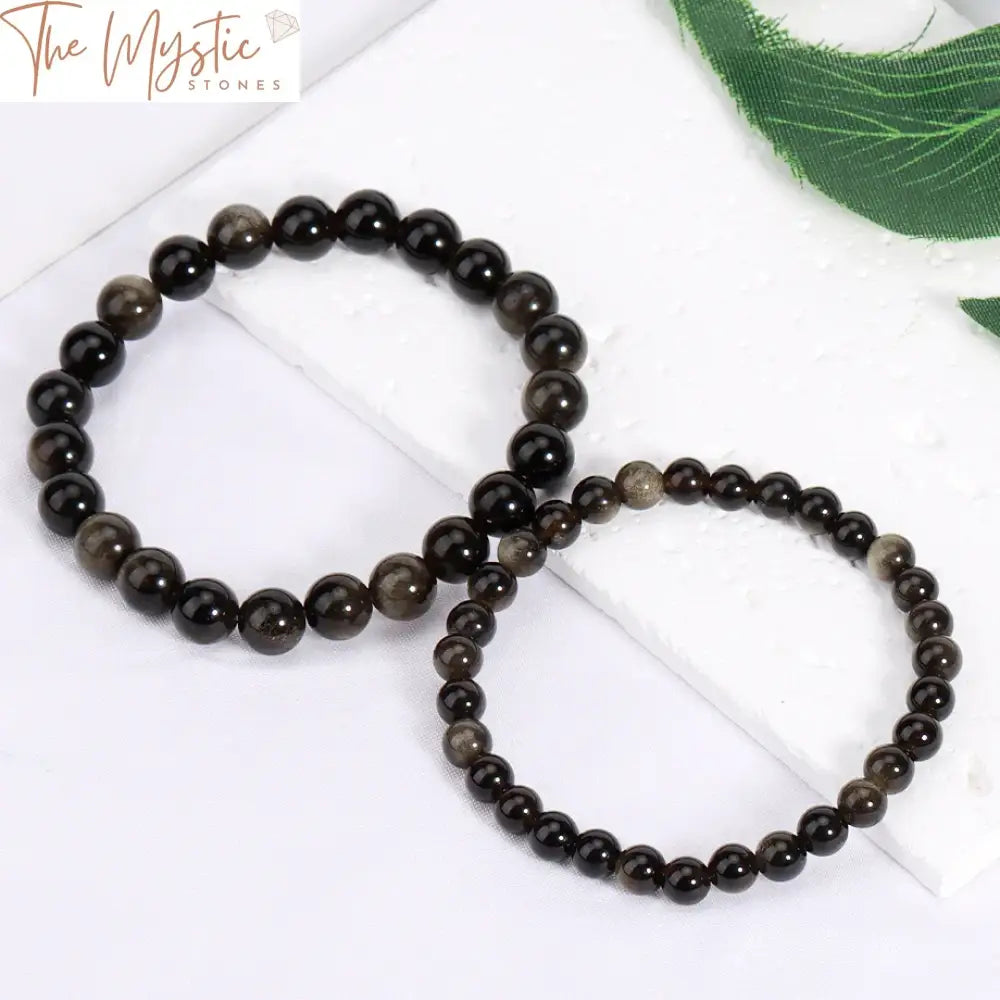 Gold-Obsidian Reiki Energy Bracelet