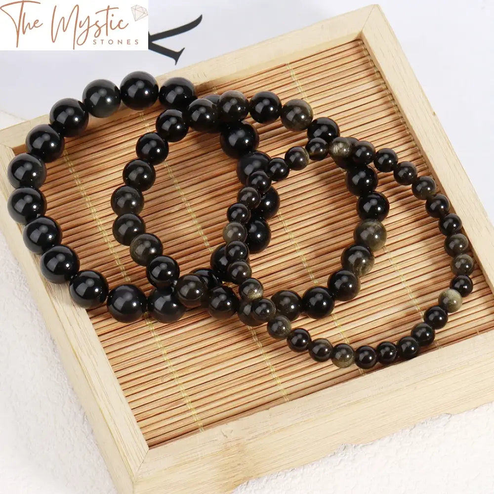 Gold-Obsidian Reiki Energy Bracelet