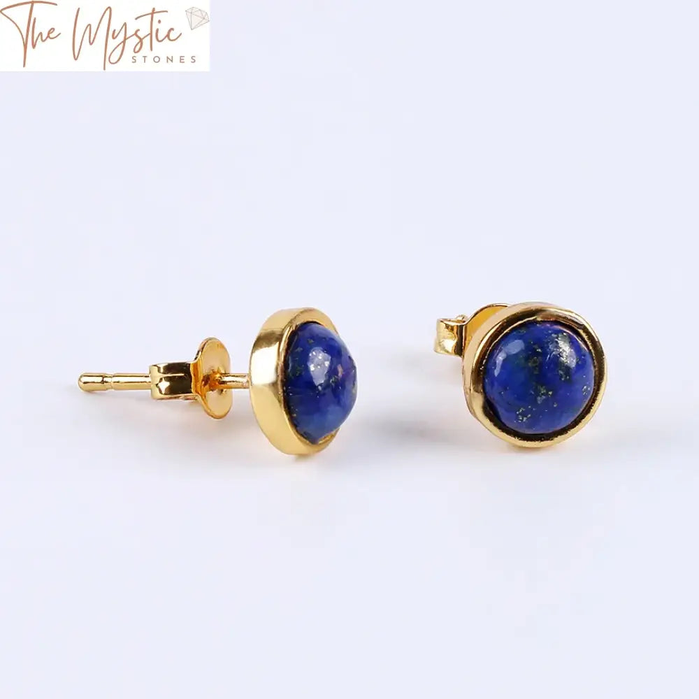 Gold Onyx Crystal Stud Earrings