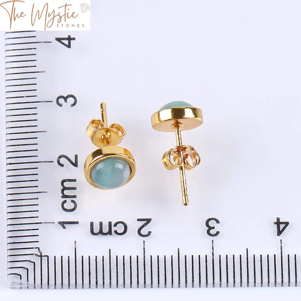 Gold Onyx Crystal Stud Earrings