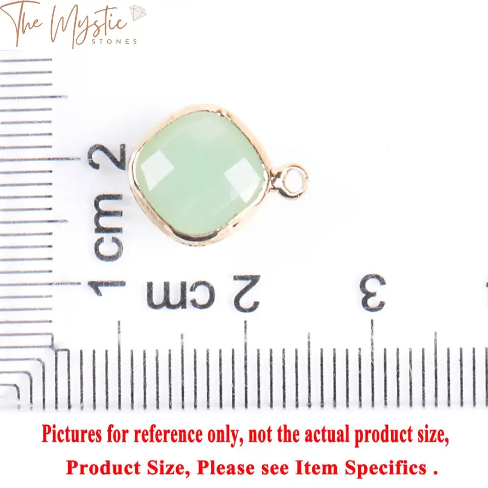 Gold-Plated Crystal Square Charm Pendant