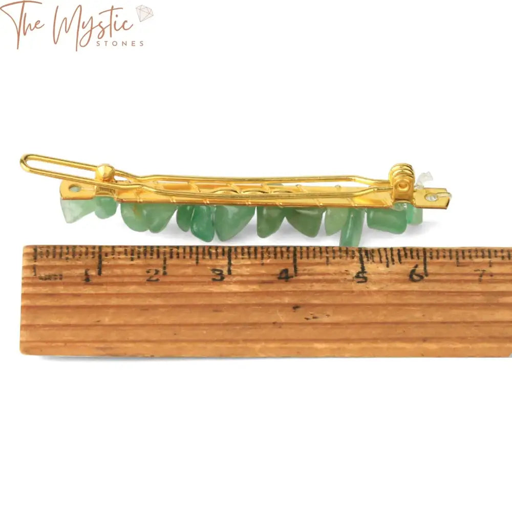 Gold & Silver Wire-Wrapped Crystal Stone Barrette